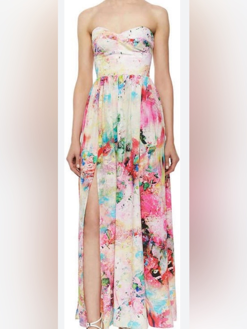 Amanda Uprichard Gisele floral maxi dress with side slits